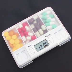 4 Grid pill box medicine Storage Box Electronic Timing Reminder Medicine Boxes