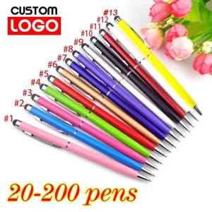 20-200 pens Each Pack Mini Metal 2-in-1 Stylus Universal Ballpoint Pen