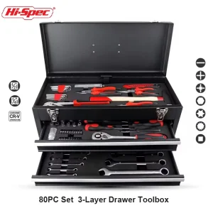 80pcs Set Tools Iron Box Car Repair Portable Suitcases