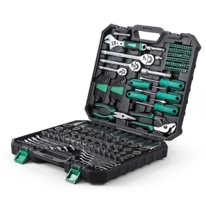 213 Pieces Mechanics Tool Set General Purpose Mixed Sockets and Wrenches